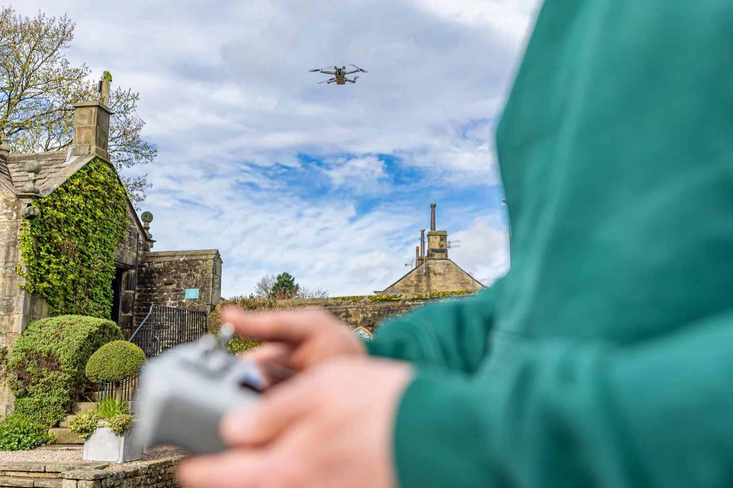 David from Halizona flying the drone to film a client site